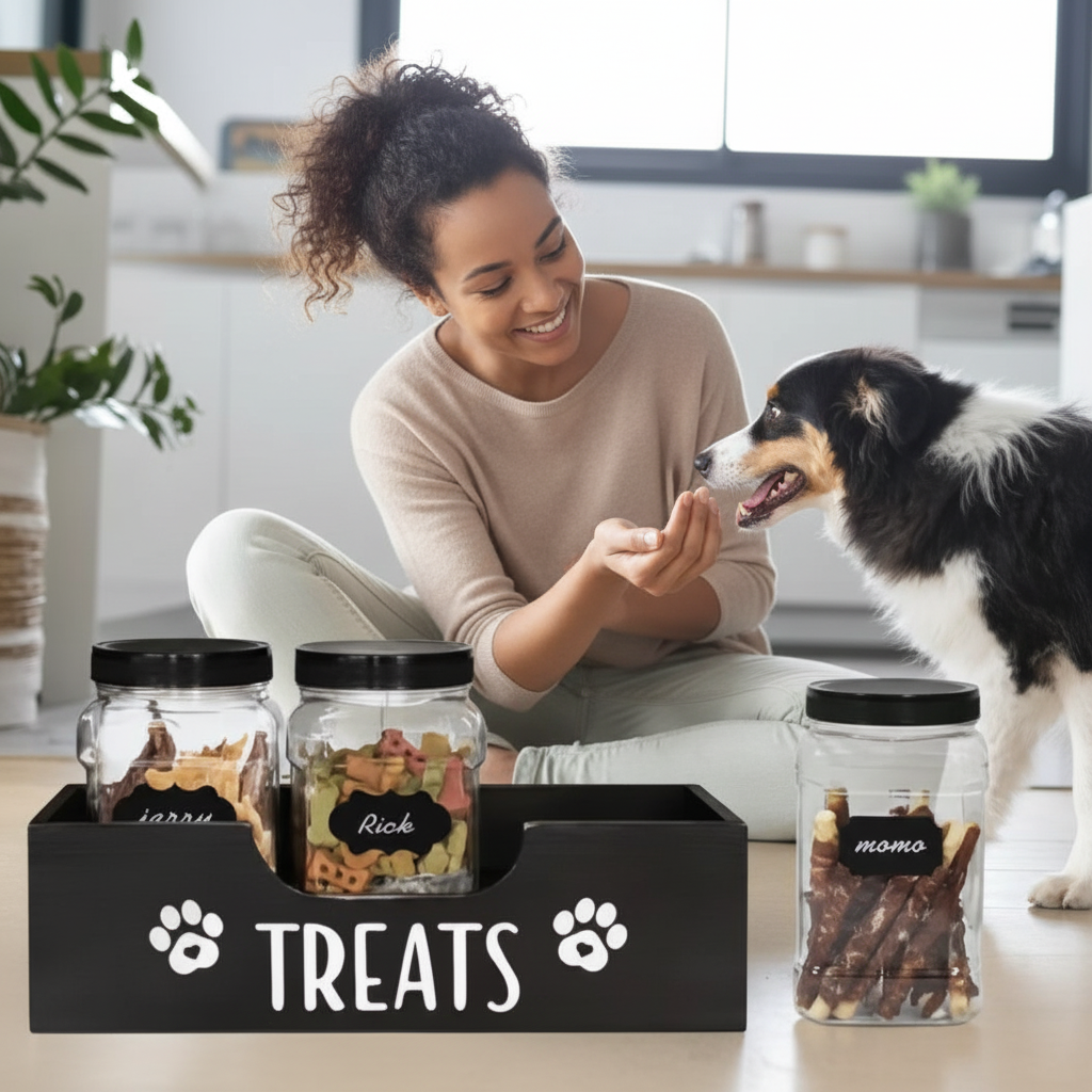SA Woman with Dog & Treats